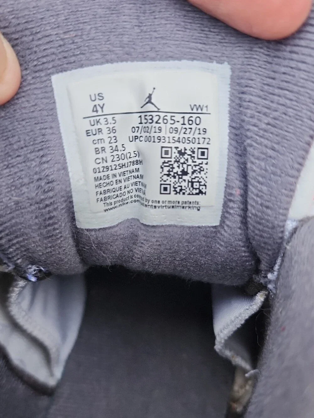 Jordan Kids White and Gray High-Top Sneakers with Red Jumpman